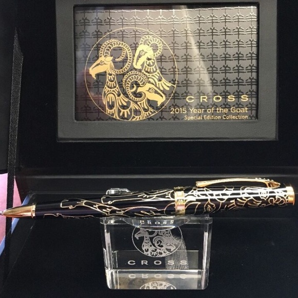 NIB Cross Sauvage 2015 Year Of The Goat Moonlit Black Lacquer Ballpoint Pen - Picture 3 of 12